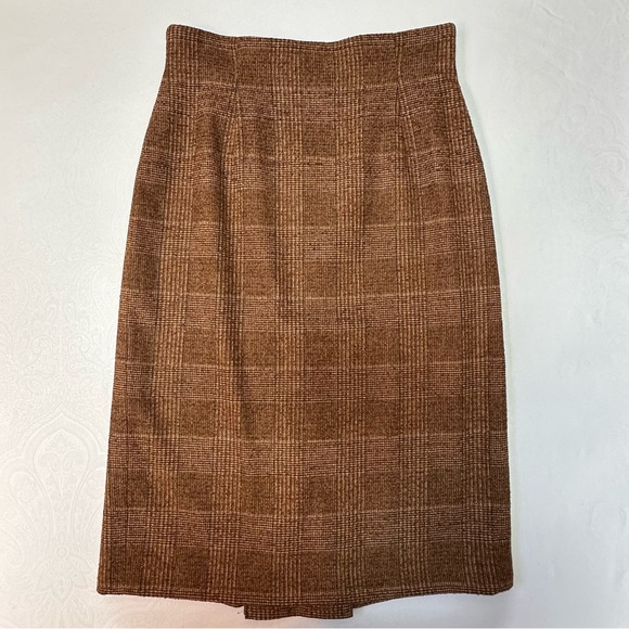 Doncaster Brown Checkered Pencil Skirt - Picture 13 of 13